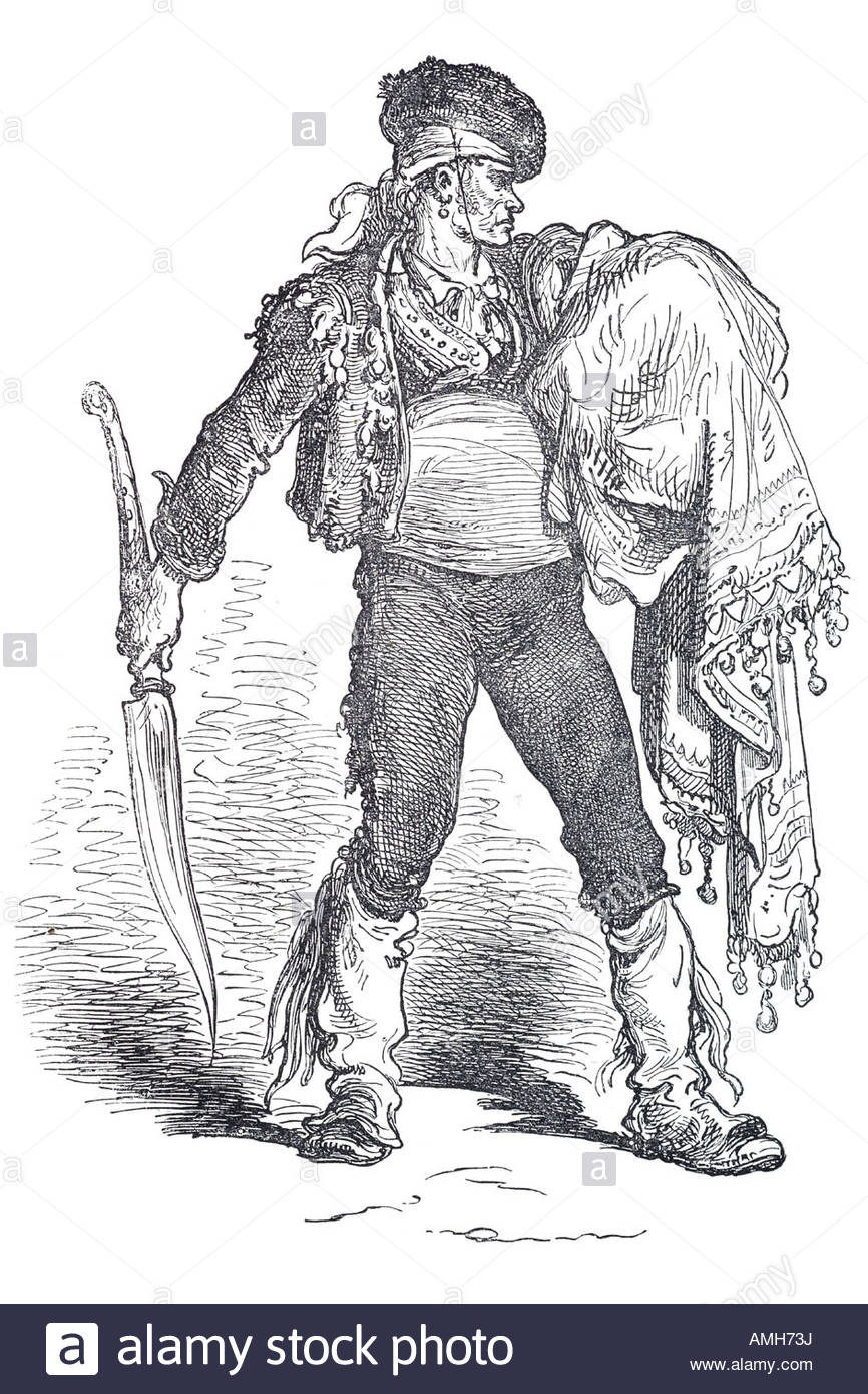 navaja-fighting-knife-stylized-ornamental-elaborate-handle-design-AMH73J