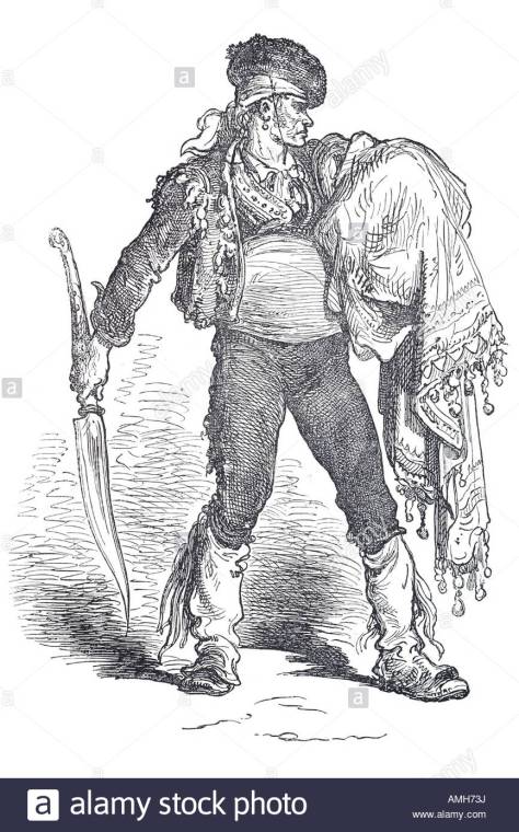 navaja-fighting-knife-stylized-ornamental-elaborate-handle-design-AMH73J